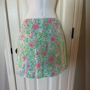 Lily Pulitzer Blue Pink Green Mini Skirt Size 6
